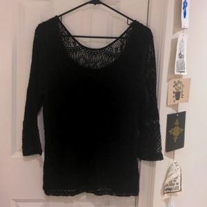 Lacey Sweetheart Blouse - 3/4 Sleeve